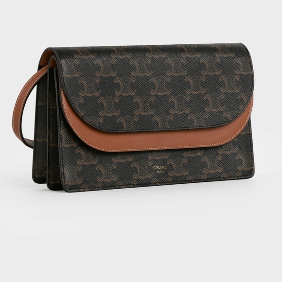 Celine WALLET ON STRAP IN TRIOMPHE CANVAS AND SMOOTH LAMBSKIN - Picture 7 of 10